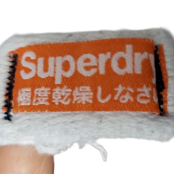 Superdry Grit Tab Vtg Hoodie Pullover With Drawstrings Navy Blue Large - Picture 12 of 14